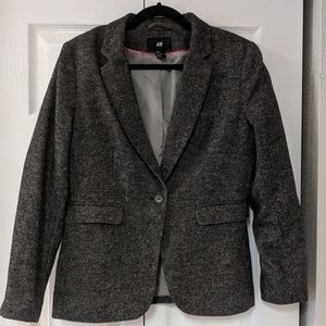 NWOT H&M Grey Textured Weave Blazer